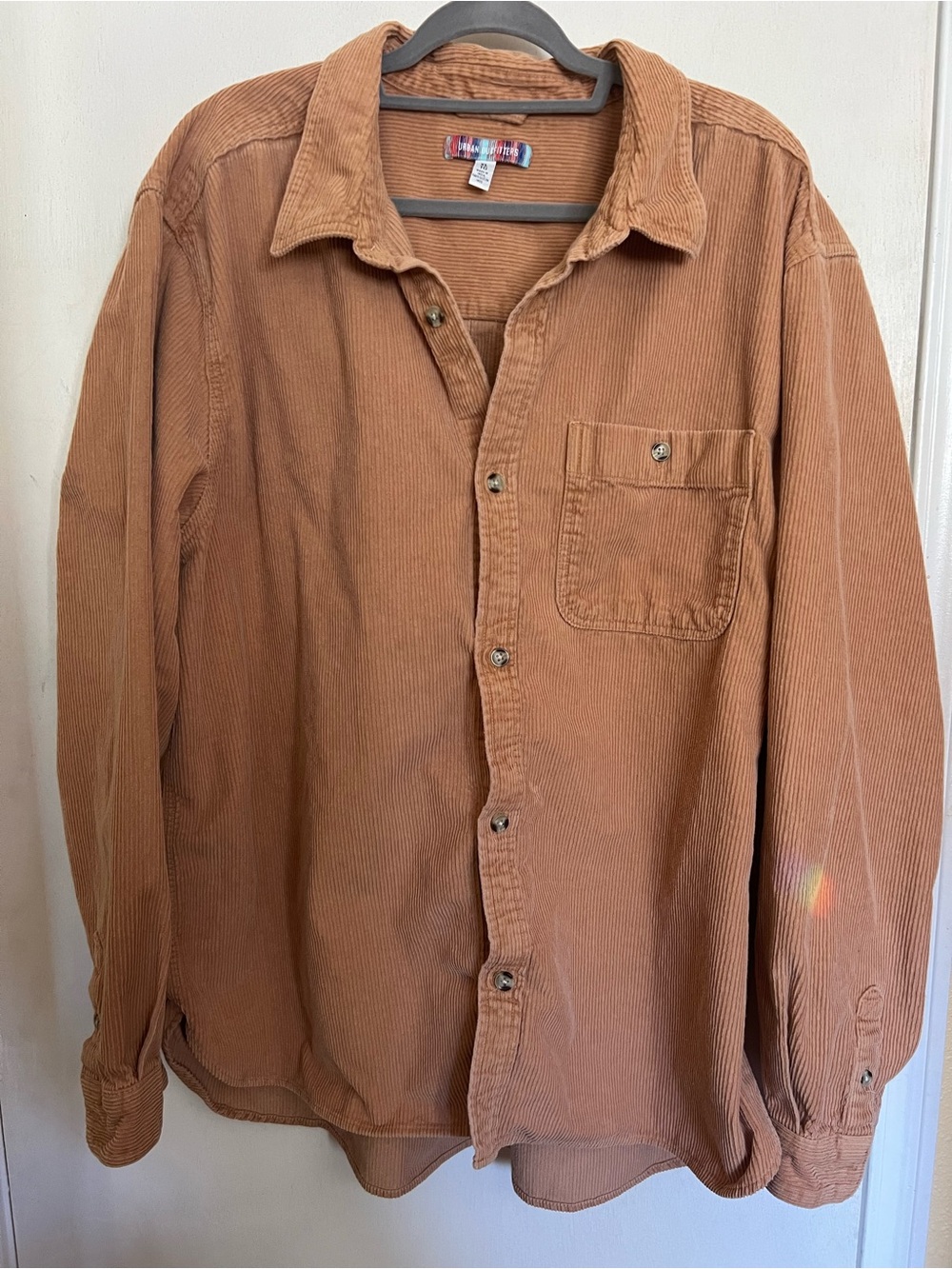 Urban Outfitters Corduroy Button-Up in Burnt Orange